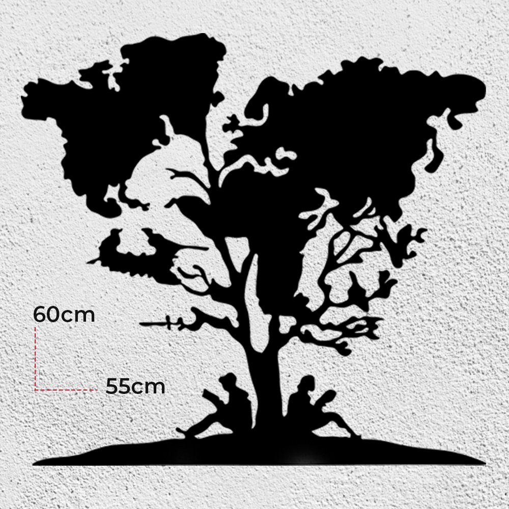 Dünya ve Ağaç Temalı Metal Pano (6009)